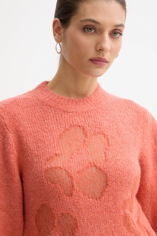 United Colors of Benetton sweter z dodatkiem wełny pomarańczowy 18L4E10EV