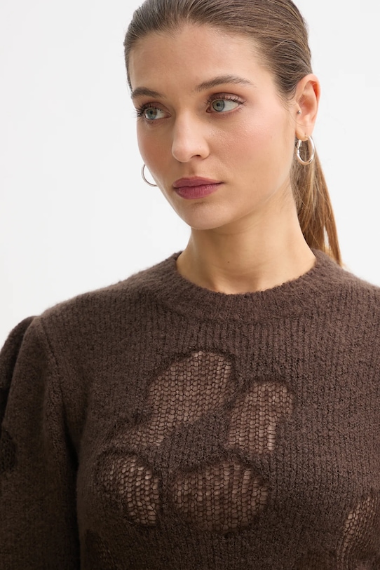 United Colors of Benetton pulover din amestec de lână maro 18L4E10EV