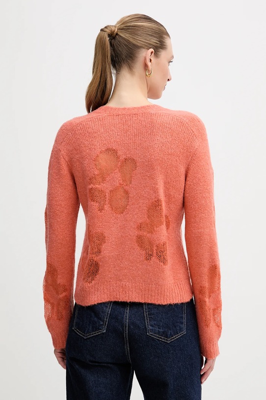 Odzież United Colors of Benetton sweter z dodatkiem wełny 18L4E10EW pomarańczowy