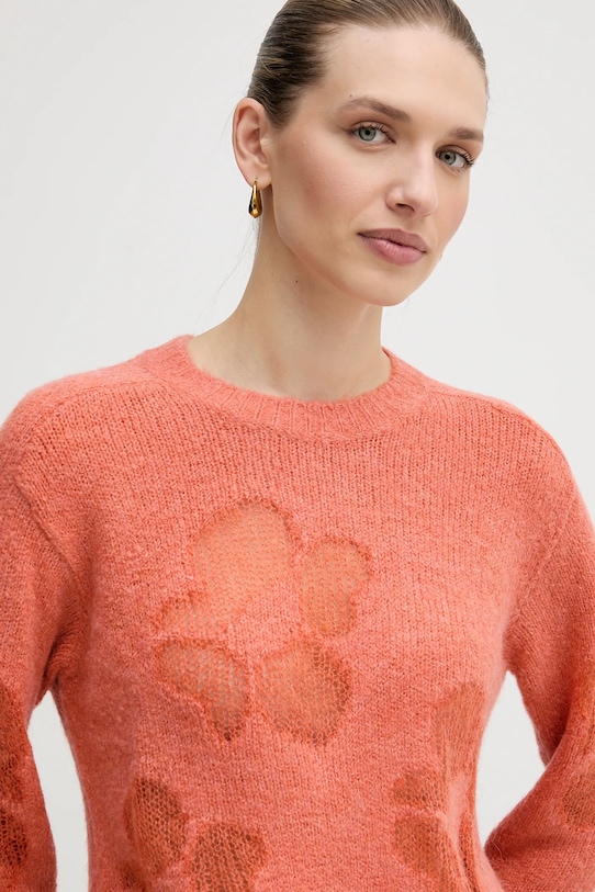 United Colors of Benetton sweter z dodatkiem wełny pomarańczowy 18L4E10EW