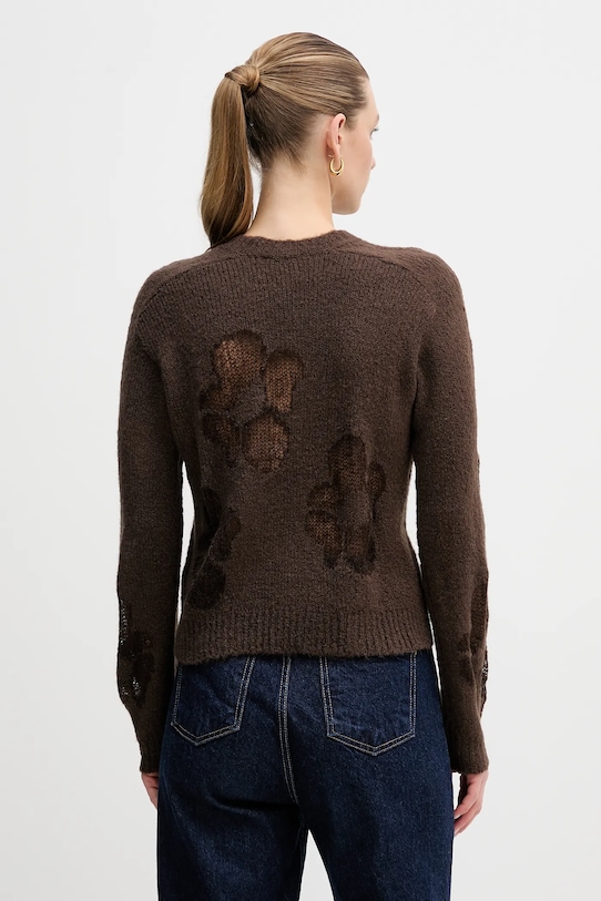 Odzież United Colors of Benetton sweter z dodatkiem wełny 18L4E10EW brązowy