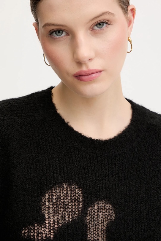 United Colors of Benetton sweter z dodatkiem wełny czarny 18L4E10EW