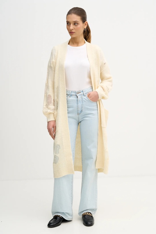 United Colors of Benetton sweter z dodatkiem wełny pozostałe beżowy 18L4EN00J