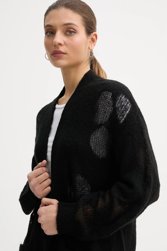 United Colors of Benetton sweter z dodatkiem wełny czarny 18L4EN00J