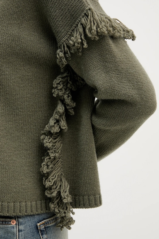 United Colors of Benetton sweter z dodatkiem wełny 191VD10EZ zielony