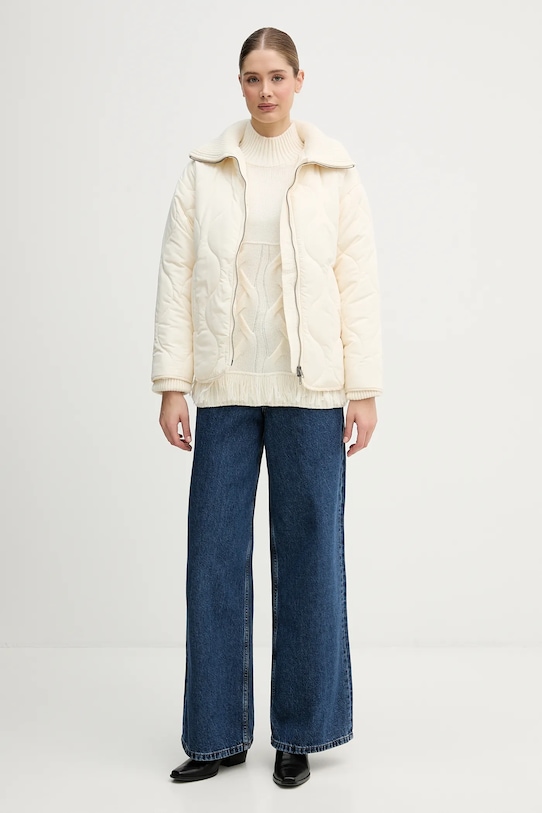 United Colors of Benetton sweter z dodatkiem wełny 191VD204A beżowy AW25