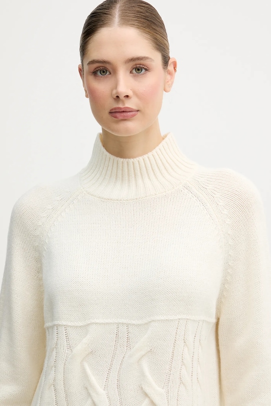 United Colors of Benetton sweter z dodatkiem wełny beżowy 191VD204A