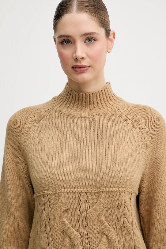 United Colors of Benetton sweter z dodatkiem wełny beżowy 191VD204A