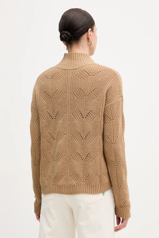 Odzież United Colors of Benetton sweter z dodatkiem wełny 1FDFD10F2 beżowy