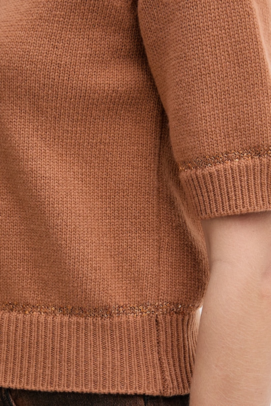 Sveter s prímesou vlny United Colors of Benetton 1KRBD2047 hnedá
