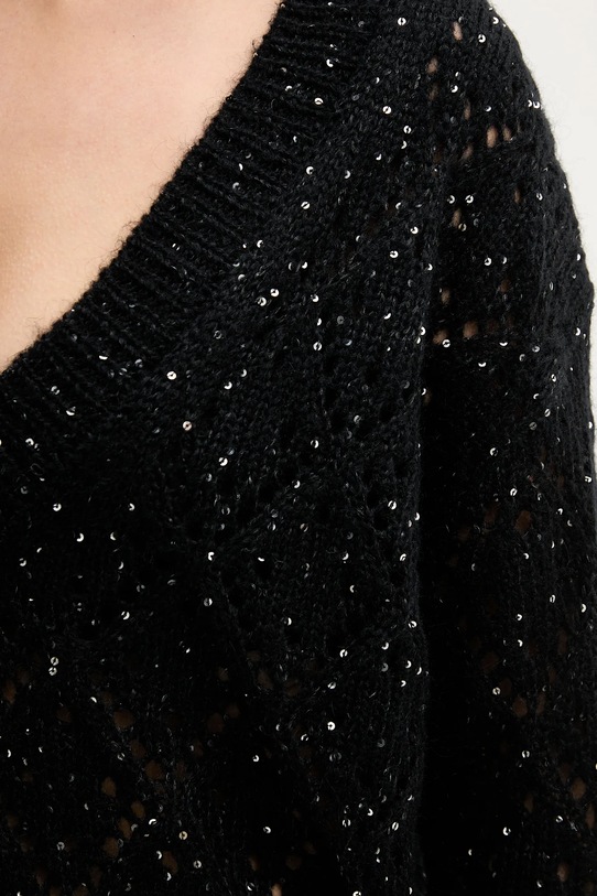 United Colors of Benetton sweter z domieszką wełny 1LPRD403G czarny