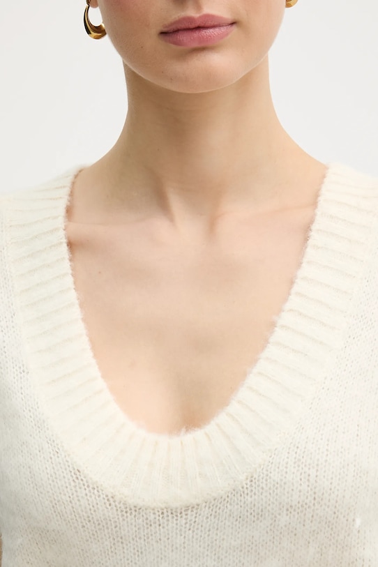 United Colors of Benetton sweter z dodatkiem moheru 1VAAD10EX beżowy