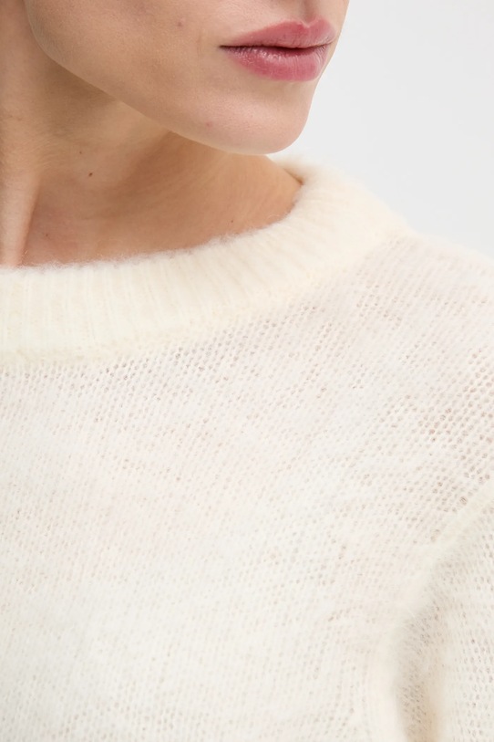 United Colors of Benetton sweter z dodatkiem moheru 1VAAD10F4 beżowy