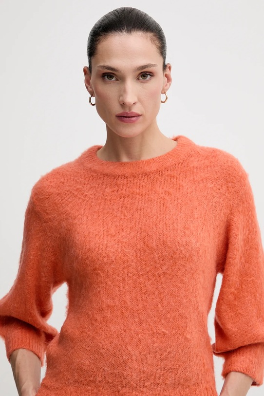 United Colors of Benetton sweter z dodatkiem moheru pomarańczowy 1VAAD10F4