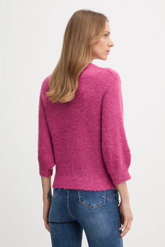 Odzież United Colors of Benetton sweter z dodatkiem moheru 1VAAD10F4 różowy