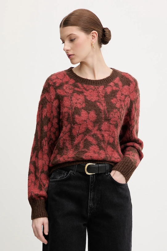 United Colors of Benetton maglione con mohair medio spessore marrone 1VAAE10F3