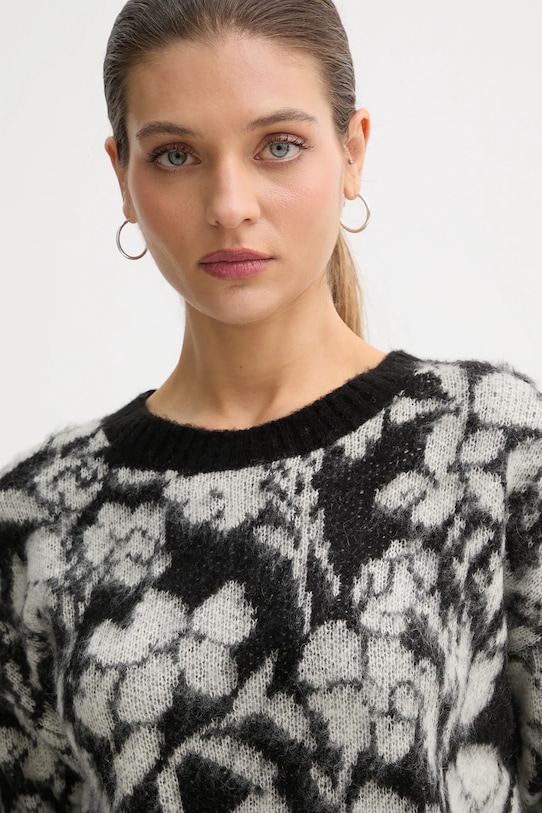 United Colors of Benetton sweter z dodatkiem moheru czarny 1VAAE10F3