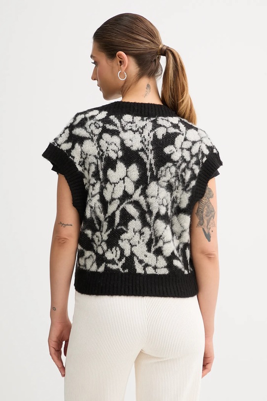 Odzież United Colors of Benetton kamizelka z domieszką moheru 1VAAE403E czarny