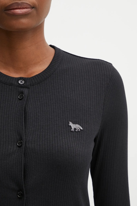 Жилетка Maison Kitsuné Ribbed Baby Fox черен PW00512KJ0134