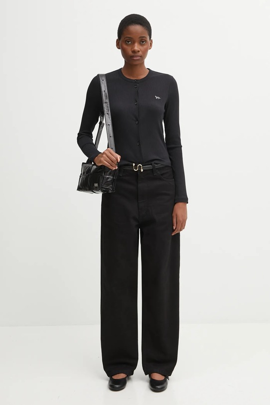 Жилетка Maison Kitsuné Ribbed Baby Fox PW00512KJ0134 черен