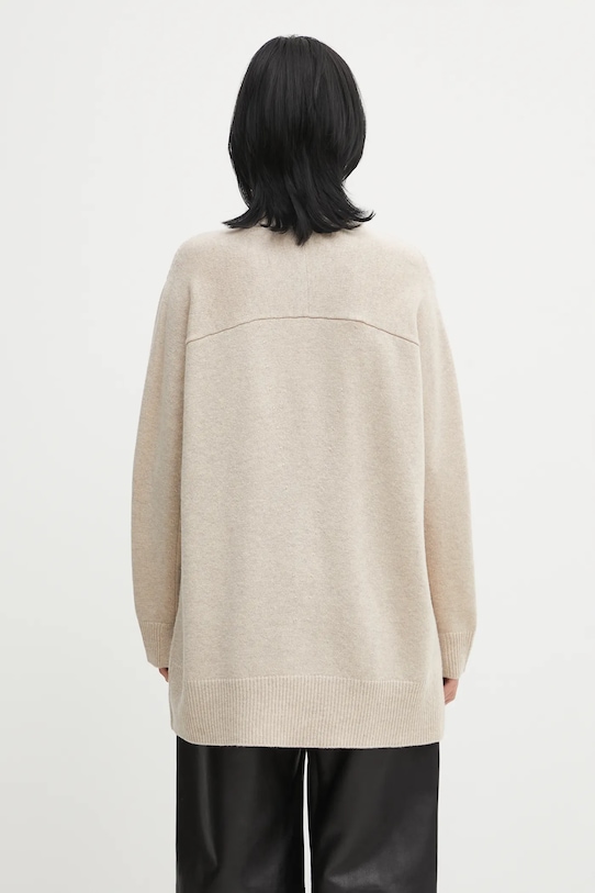 Odzież Maison Kitsuné kardigan wełniany Merino Wool Long PW00509KT1171 beżowy