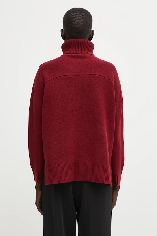 Clothing Maison Kitsuné woolen jumper Merino Wool Comfort Turtleneck PW00813KT1171 maroon