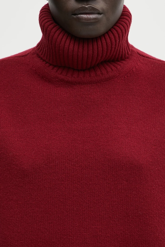 Maison Kitsuné woolen jumper Merino Wool Comfort Turtleneck maroon PW00813KT1171