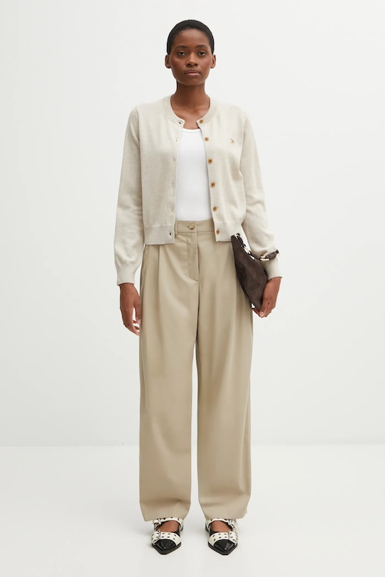 Вълнена жилетка Maison Kitsuné Baby Fox Merino Regular PW00502KT1181 бежов