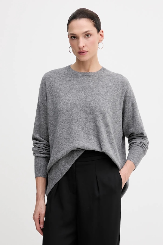 Sisley maglione con lana a maglia fine grigio 18AYM103K