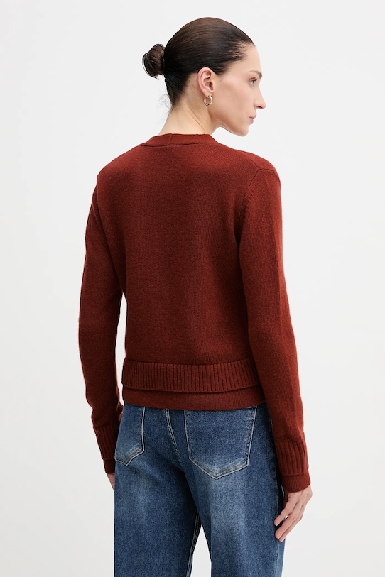 Odzież Sisley kardigan z dodatkiem wełny 122WL602S pomarańczowy