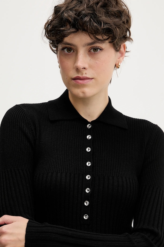Sisley sweter z dodatkiem wełny czarny 1QNQL300E