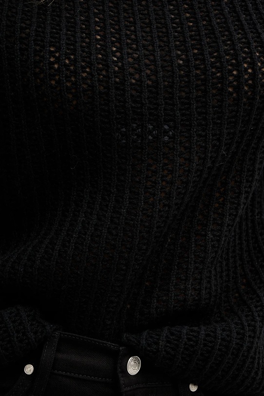 Sisley sweter z dodatkiem wełny 1WBZL106W czarny