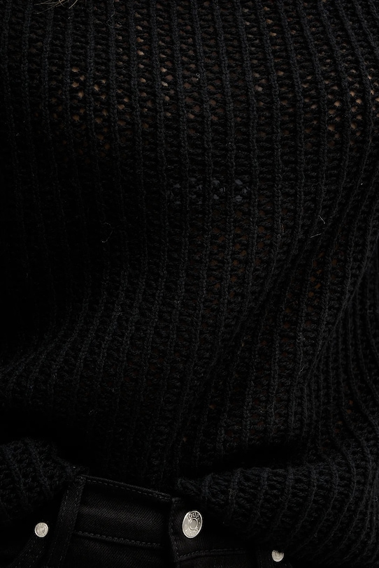 Sisley sweter z dodatkiem wełny 1WBZL106W czarny