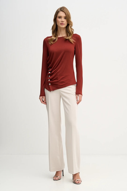 Sisley camicia a maniche lunghe 3JPXL108C arancione AW25