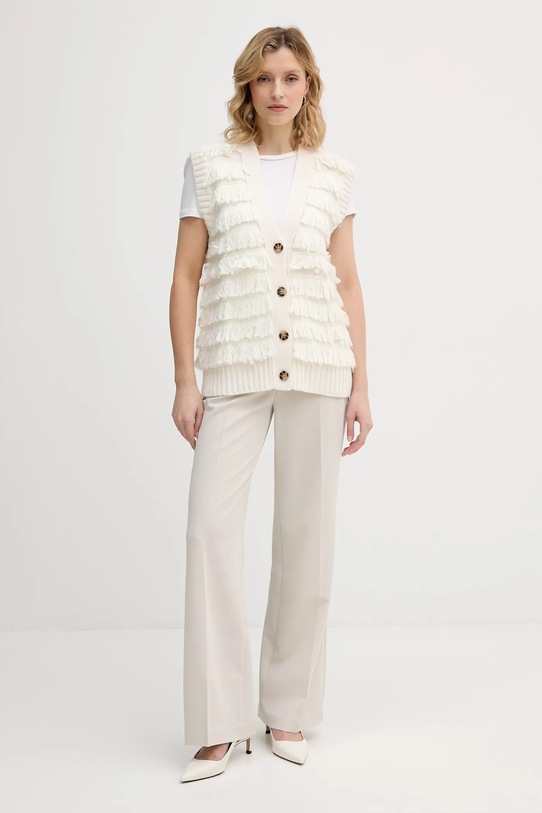 Sisley kamizelka z dodatkiem wełny 18DLL602X beżowy AW25