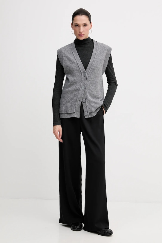 Prsluk s dodatkom vune Sisley 1M9AL603B siva AW25