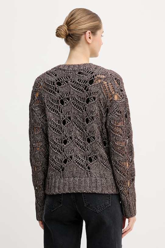 Odzież Sisley sweter z dodatkiem wełny 1H5BL401E brązowy