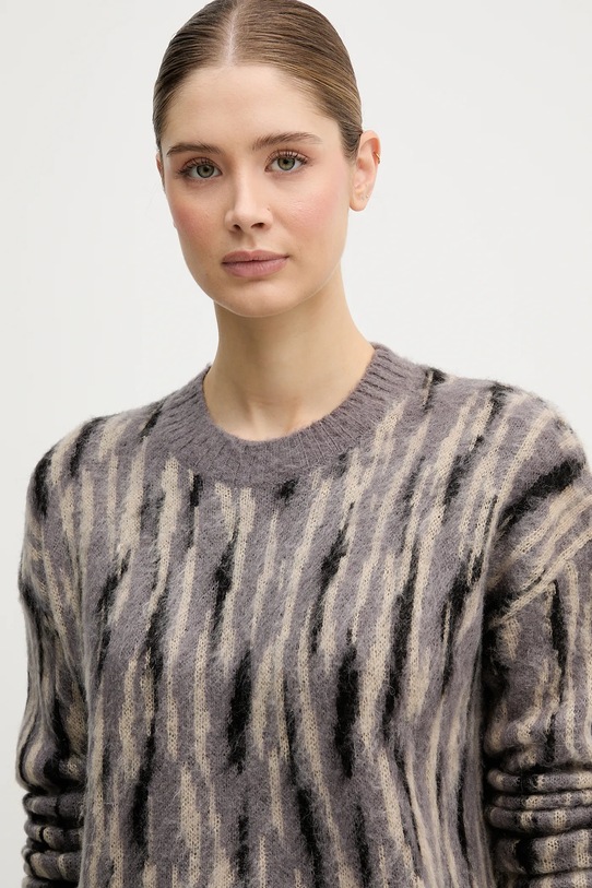 Sisley sweter z dodatkiem moheru szary 1TQ1L106Z