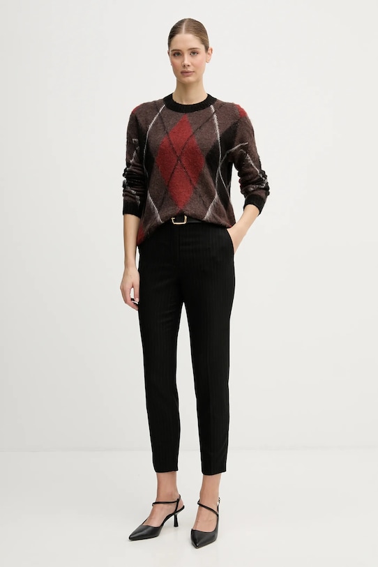 Sisley sweter z dodatkiem moheru 1TQ1L106Z brązowy AW25