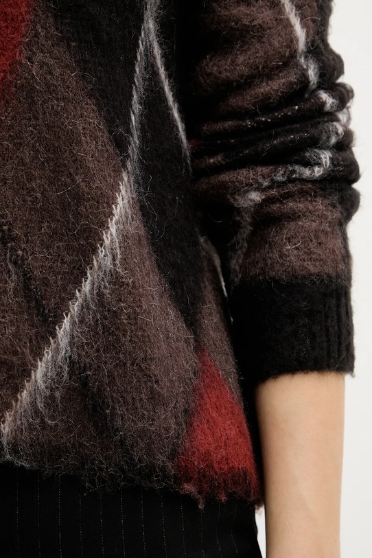 Sisley sweter z dodatkiem moheru 1TQ1L106Z brązowy