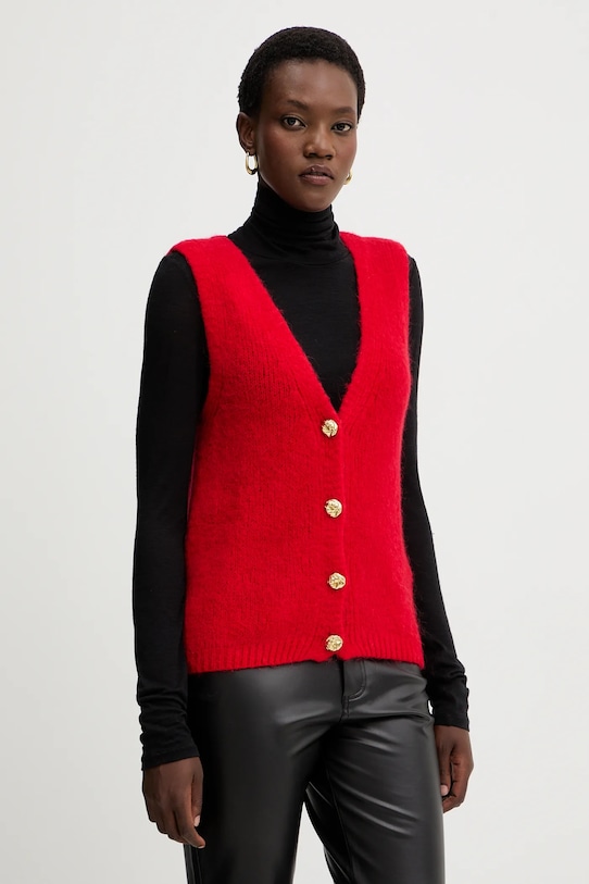 Morgan kamizelka z domieszką wełny z domieszką wełny czerwony MROUGE