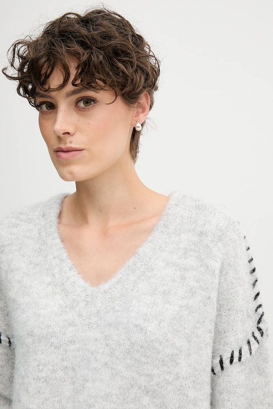 Одяг Светр з домішкою вовни Sandro Ferrone S87YBFGAL сірий