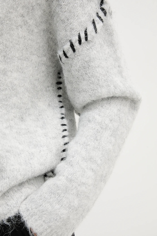 Светр з домішкою вовни Sandro Ferrone сірий S87YBFGAL