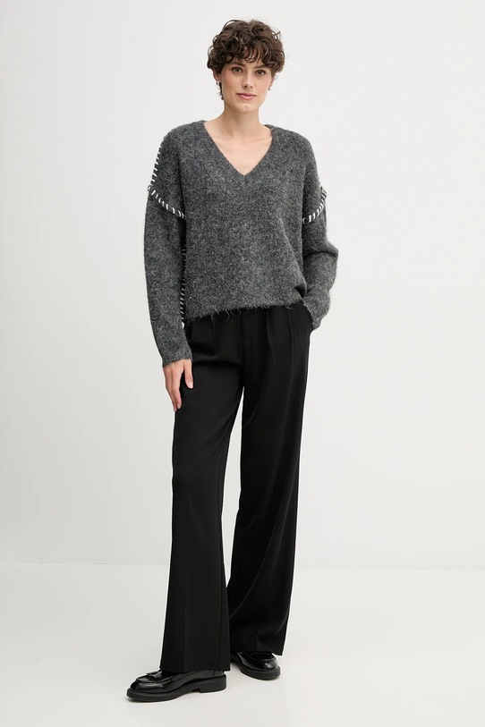 Sandro Ferrone sweter z domieszką wełny S87YBFGAL szary AW25