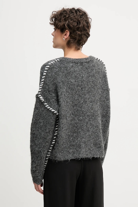 Odzież Sandro Ferrone sweter z domieszką wełny S87YBFGAL szary