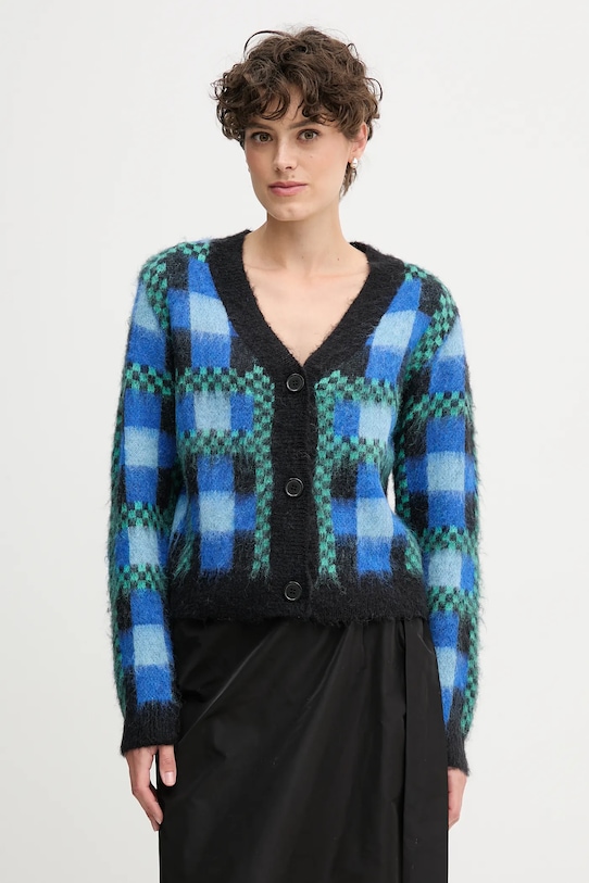 Sandro Ferrone kardigan z dodatkiem wełny średniej grubości niebieski S87YBFGOBBA