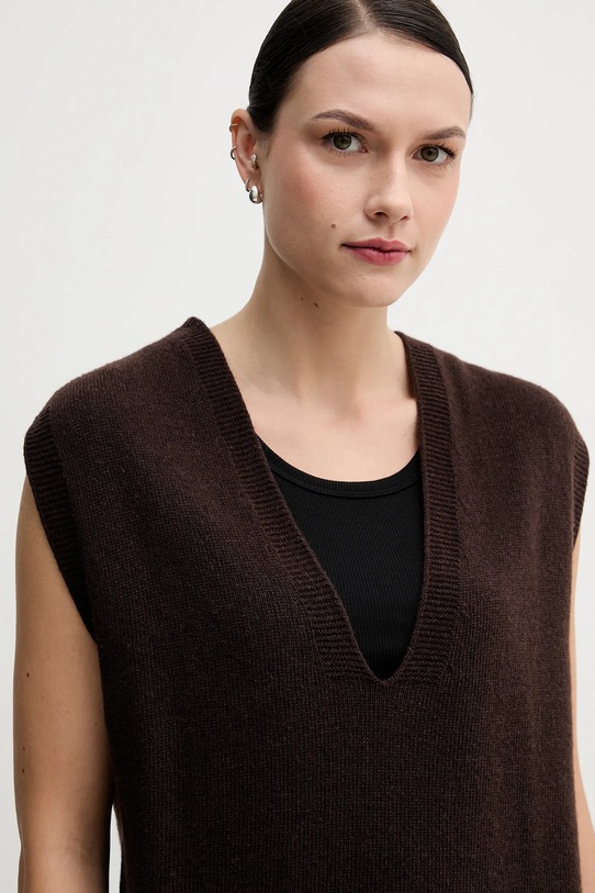 Sandro Ferrone kamizelka wełniana brązowy S9YBFNICO