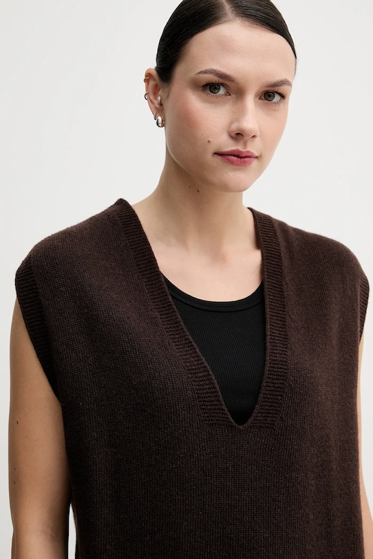 Sandro Ferrone kamizelka wełniana brązowy S9YBFNICO