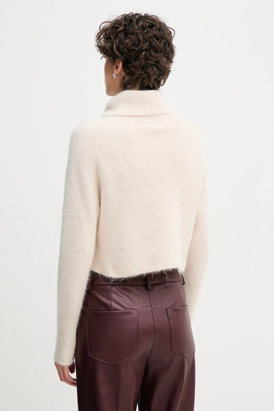 Odzież Sandro Ferrone sweter z dodatkiem alpaki S9YBFNOME beżowy