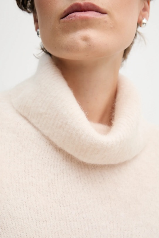 Sandro Ferrone sweter z dodatkiem alpaki S9YBFNOME beżowy